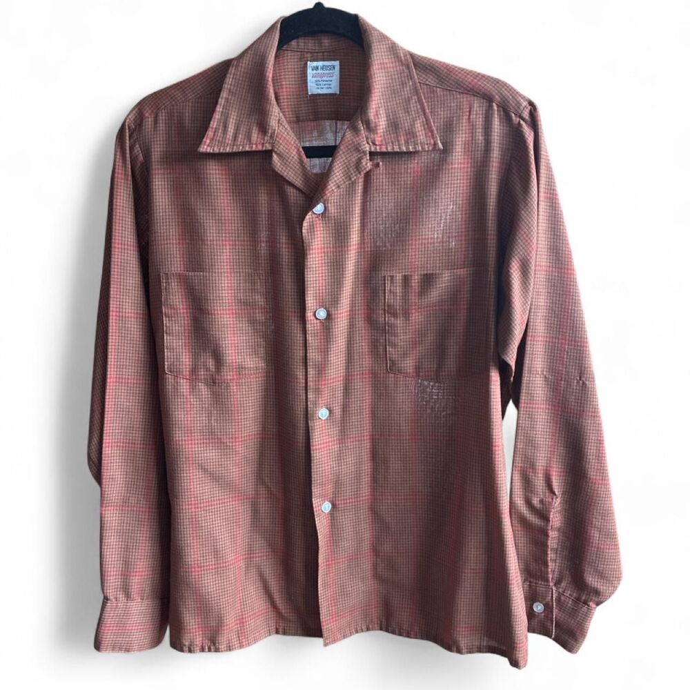 Vintage 70s Van Heusen Vanopress Plaid Button Up